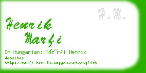 henrik marfi business card